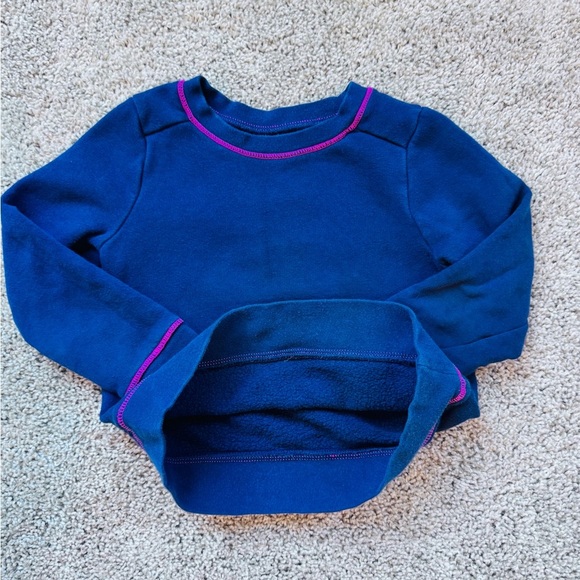 Cat & Jack Toddler solid long sleeve shirt Crew Neck Sweatshirt blue size 3T - Picture 4 of 7